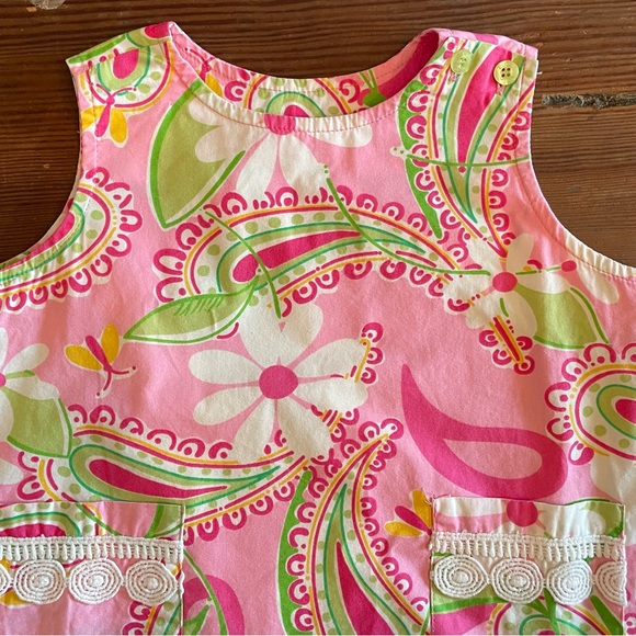 White Tag Lilly Baby Shift Dress - Lilly Pulitzer Daisy Paisley Sz 18-24 months - Picture 3 of 9
